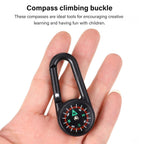 A person holding the mini compass with clip, demonstrating its portability and ease of handling.
