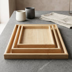 Kitchen snacks serving tray in wooden finish