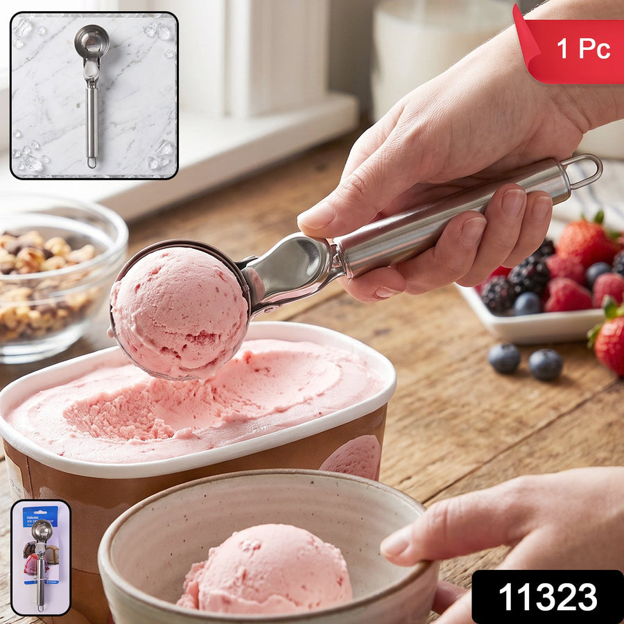 Stainless Steel Trigger Release Ice Cream Scoop Cookie Dough Scoope...