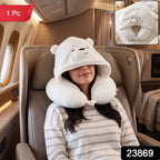 White bear travel pillow hood