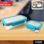 Apex stainless steel food container with secure snap-lock lid