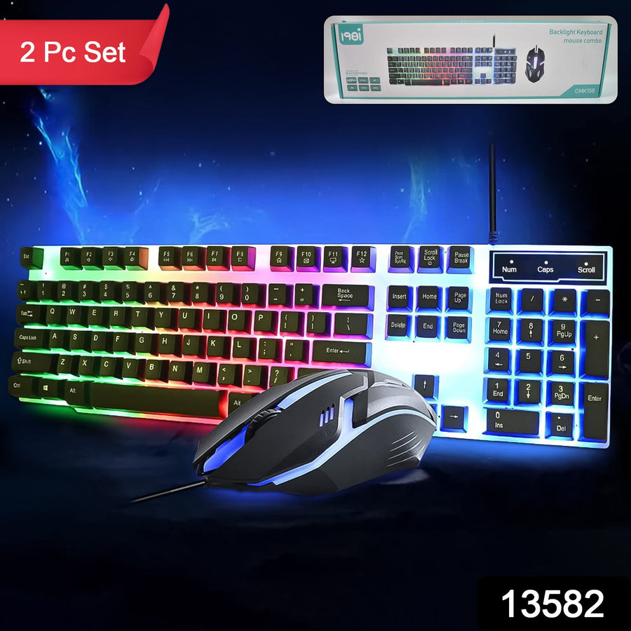Colorful Backlit Keyboard Mouse Set – Ergonomic Wired Combo | Wiregenix
