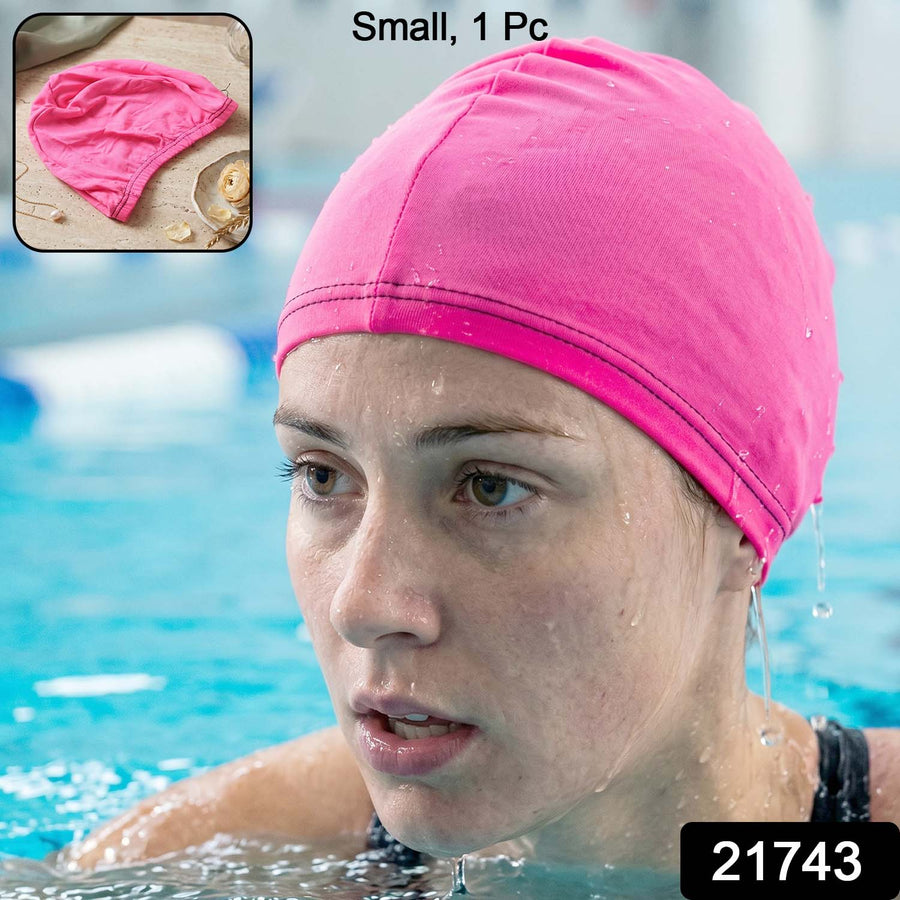 Small Premium Stretchable Pink Swimming Cap – Comfortable Fit for Short Hair