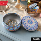 Round mandala design tin for candles, jewellery and keepsakes