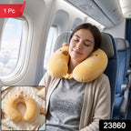 Cute capybara plush neck pillow for children's travel comfort