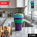 Silicone lid travel mug in vibrant colors