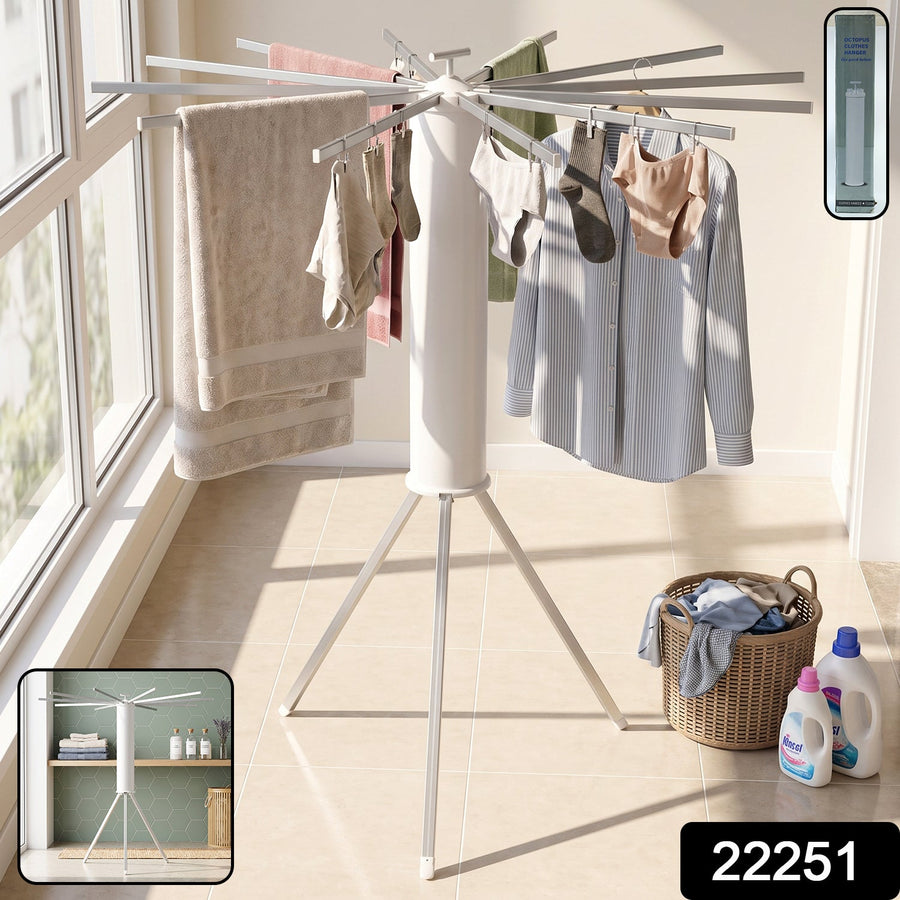 Foldable Octopus Clothes Drying Rack Stand Tripod Cloth Hanger for Home (1 Pc)