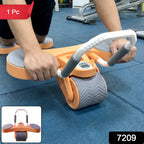 Ab roller wheel with auto rebound spring for core and abs workout