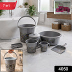 7-Piece Bathroom Set – Durable Plastic Organiser | VelvetBubbles
