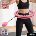 Weighted hula hoop with massage ball for waist toning and fitness
