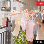 Folding drying hanger with multiple clips for socks and underwear