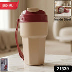 Plastic Sipmate sipper bottle showing open flip-top lid for easy sipping