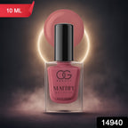 OG Beauty Mattify Pink Nail Paint brush applicator close-up with smooth application