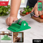 Handheld roller knife sharpener with suction base for stability