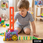 Automatic Domino Laying Train Engine Toy with Light and Music for Kids (1 Pc) view 2