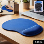 Top view of an ergonomic wrist rest mouse pad highlighting its smooth tracking surface.