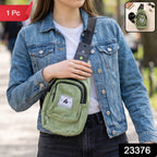 Canvas sling chest bag with multiple pockets for daily carry