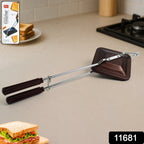 Close up view of the durable non stick Gas Stove Sandwich Toaster design.