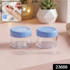 Refillable transparent cosmetic jars with screw-on lids