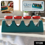 Compact 4-in-1 spice shaker set arranged on kitchen counter for seasoning