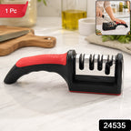 4 Stage Knife Sharpener Tool for Kitchen Knives with Non Slip Handle (1 Pc) view 2