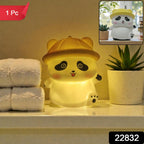 Panda in a hat silicone night lamp with soft LED glow for children