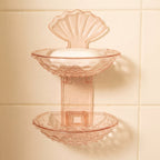 Plastic soap stand with draining tray to keep soap dry