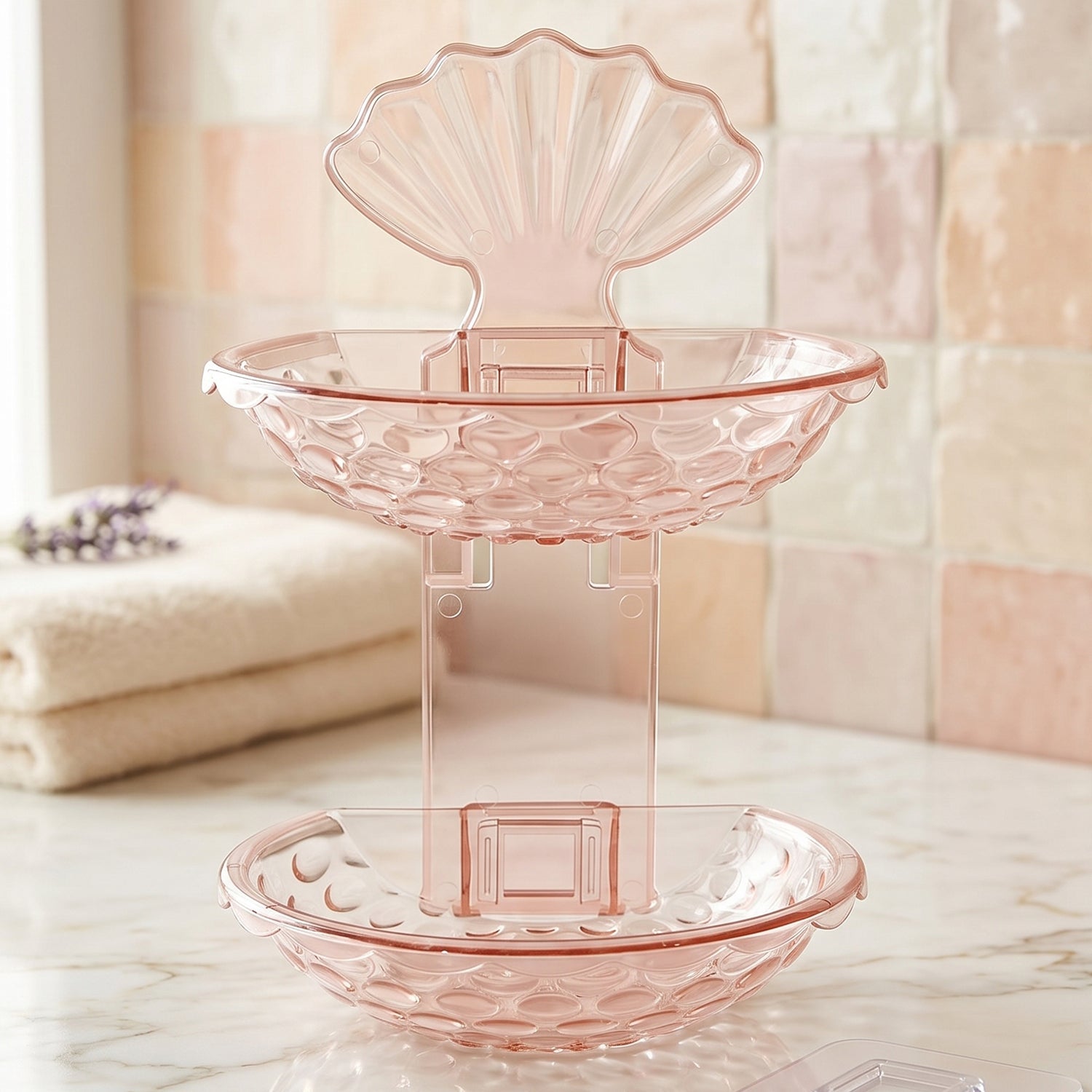 Space saving wall soap dish with water drainage design