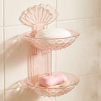 Double layer soap tray holder for bathroom, no drilling needed