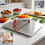 Steel multipurpose chopping board with knife
