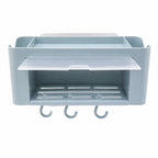 Versatile wall mounted storage organizer shelf on a clean white background