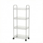 Compact multipurpose storage trolley with four layers and wheels