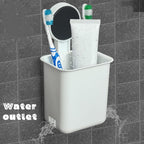Close-up of adhesive backing installation for wall mounted toothbrush holder