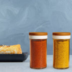 Clear kitchen storage containers for spices and dry fruits