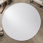 Displayed white round tablecloth perfect for table decoration