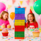 Close-up of smooth wooden stack blocks