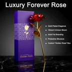 Close-up of 24K gold red rose showing detailed gold leaf craftsmanship